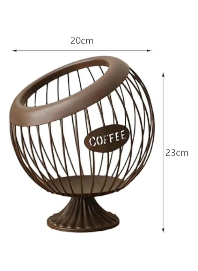 Coffee Pod Storage Organizer, Coffee Capsule Storage Basket, for Kitchen Hotel Counter Cafe Bar, Brown - Image 4