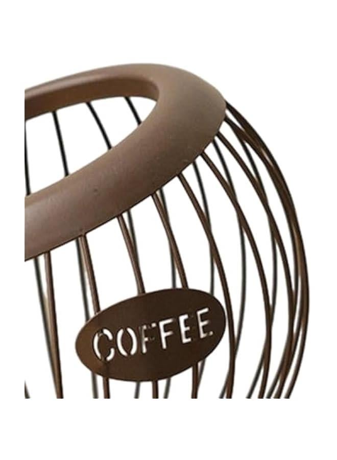 Coffee Pod Storage Organizer, Coffee Capsule Storage Basket, for Kitchen Hotel Counter Cafe Bar, Brown - Image 3