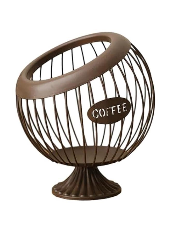Coffee Pod Storage Organizer, Coffee Capsule Storage Basket, for Kitchen Hotel Counter Cafe Bar, Brown - Image 1