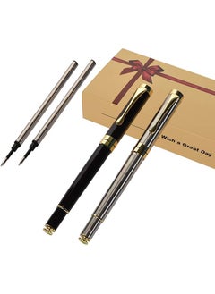 Luxury Ballpoint Pen Writing Set Elegant Fancy Roller Ball Nice Gift Pens For Signature Colleague Students Boss Executive Business Office Supplies With Gift Box 2 Extra 0.5Mm Refills 2 Pens