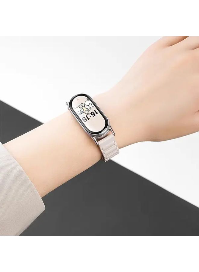 Magnetic Silicone Smartwatch Wristband Starlight Color Quick Release Replacement Breathable Armor Style Strap for Xiaomi Mi Band 8 Mi Band 9 NFC Version Compatible Unisex Daily Wear Travel - Image 3