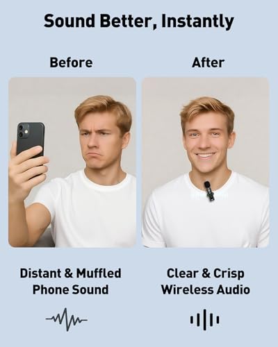 GoorDik Wireless Lavalier Microphone for iPhone Recording Clip-on Mini Mic for iPhone/for iPad Video Recording with Rotatable Clip&Denoise Recording, Portable Mic Set for Content Creators - Image 2