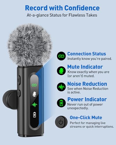 GoorDik Wireless Lavalier Microphone for iPhone Recording Clip-on Mini Mic for iPhone/for iPad Video Recording with Rotatable Clip&Denoise Recording, Portable Mic Set for Content Creators - Image 4