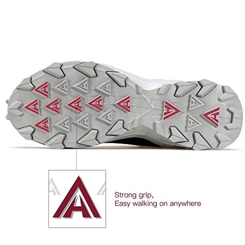 HUMTTO Men's All-Terrain Waterproof Hiking Boots Lightweight Breathable Outdoor Ankle Boots Trekking Hiking Shoes 10.5 Grey - Image 4