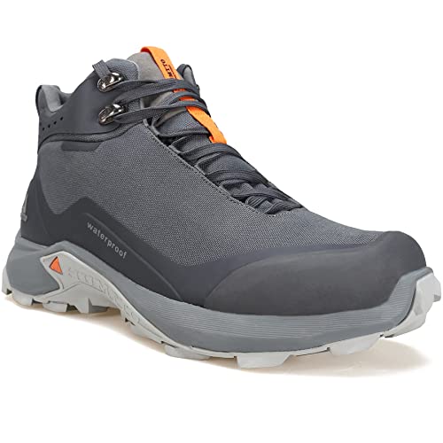 HUMTTO Men's All-Terrain Waterproof Hiking Boots Lightweight Breathable Outdoor Ankle Boots Trekking Hiking Shoes 10.5 Grey - Image 1