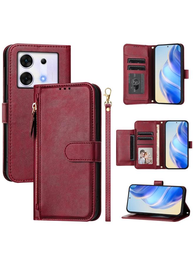Zaboon Case For Infinix Zero 30 5G Multi-Card Slots Zipper Wallet Leather Phone Case - Image 1