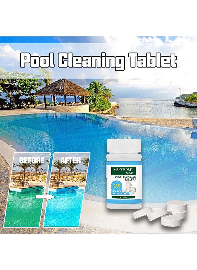 Generic 100g/3.5oz Swimming Pool Cleaning Tablets Swimming Pool Sanitizer Effervescent Tablets Pool Care Accessory  - Image 1