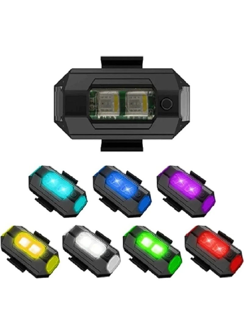 Zoli - 1 Piece Wireless Mini LED Light - Flashing Mode 7 Different Colors - Motorcycle/Car/Bicycle LED Accessory - Image 1