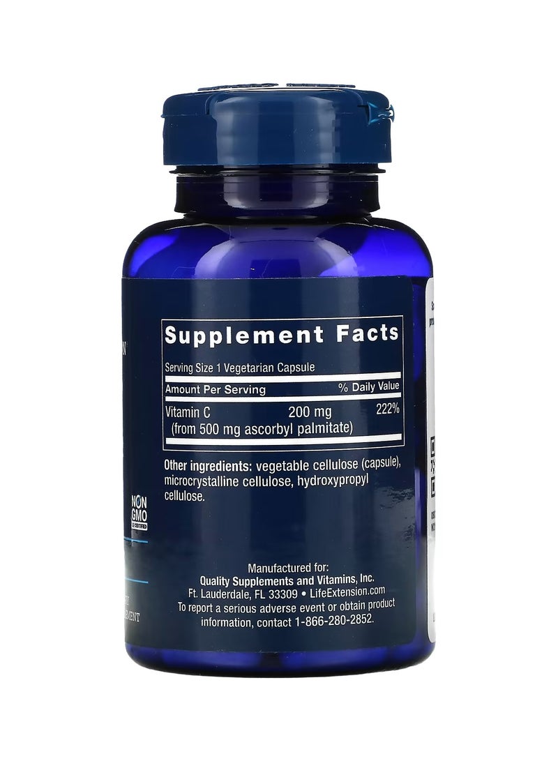 لايف إكستنشن بالميتيت الأسكوربيل 500 مجم 100 كبسولة نباتية - Image 2