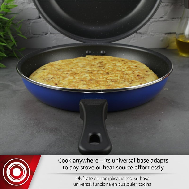 Magefesa Frittata 9.4-Inch Nonstick Double Sided Frying Pan, All-Stovetops Compatible, Dishwasher Safe, Blue – Ideal for Spanish Tortilla - Image 5