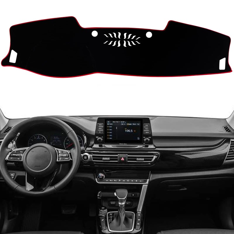 KEEGTBOX Dash Mat Cover Custom Interior Center Console Compatible with Kia Seltos SUV 2021 2022 2023 Dashboard mat Covers Accessories Red Trim