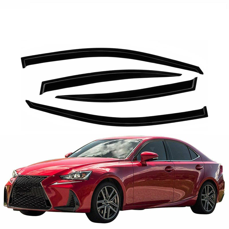 ZZDSNJ TapeOn Rain Guard 4Piece for 0612 Lexus Is250Is350 Windows Visor Shield Shade Smoke