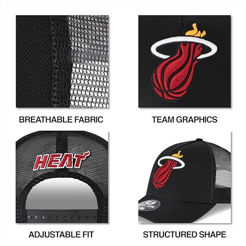 Ultra Game NBA Official Men’s Snap Back All Around The World Trucker Baseball Cap Hat - Unisex, Chicago Bulls, Black Marl, 1SIZE - Image 2
