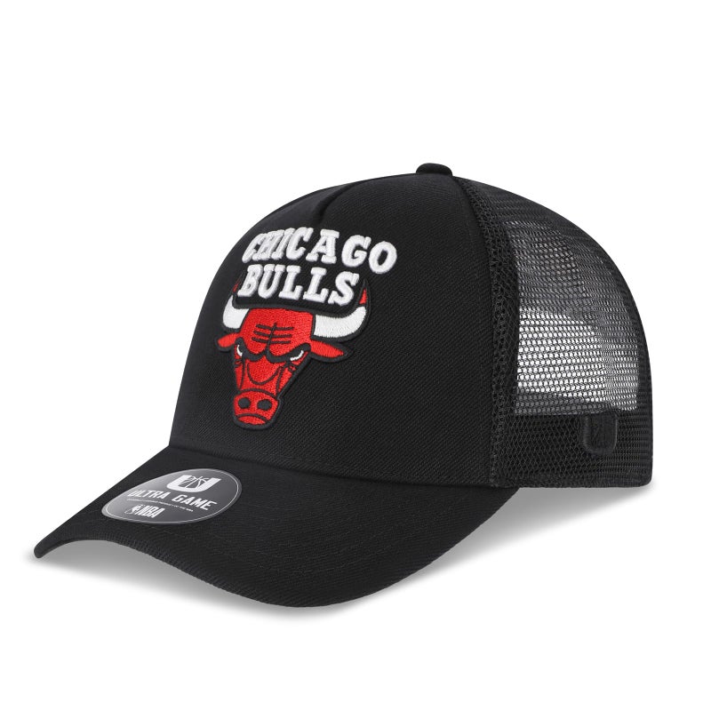 Ultra Game NBA Official Men’s Snap Back All Around The World Trucker Baseball Cap Hat - Unisex, Chicago Bulls, Black Marl, 1SIZE - Image 5