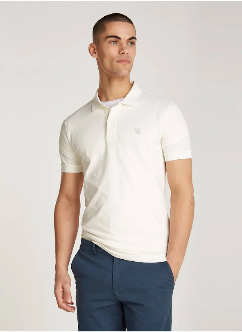 Calvin Klein Jeans Men's Slim Cotton Stretch Polo Shirt - Cotton, White