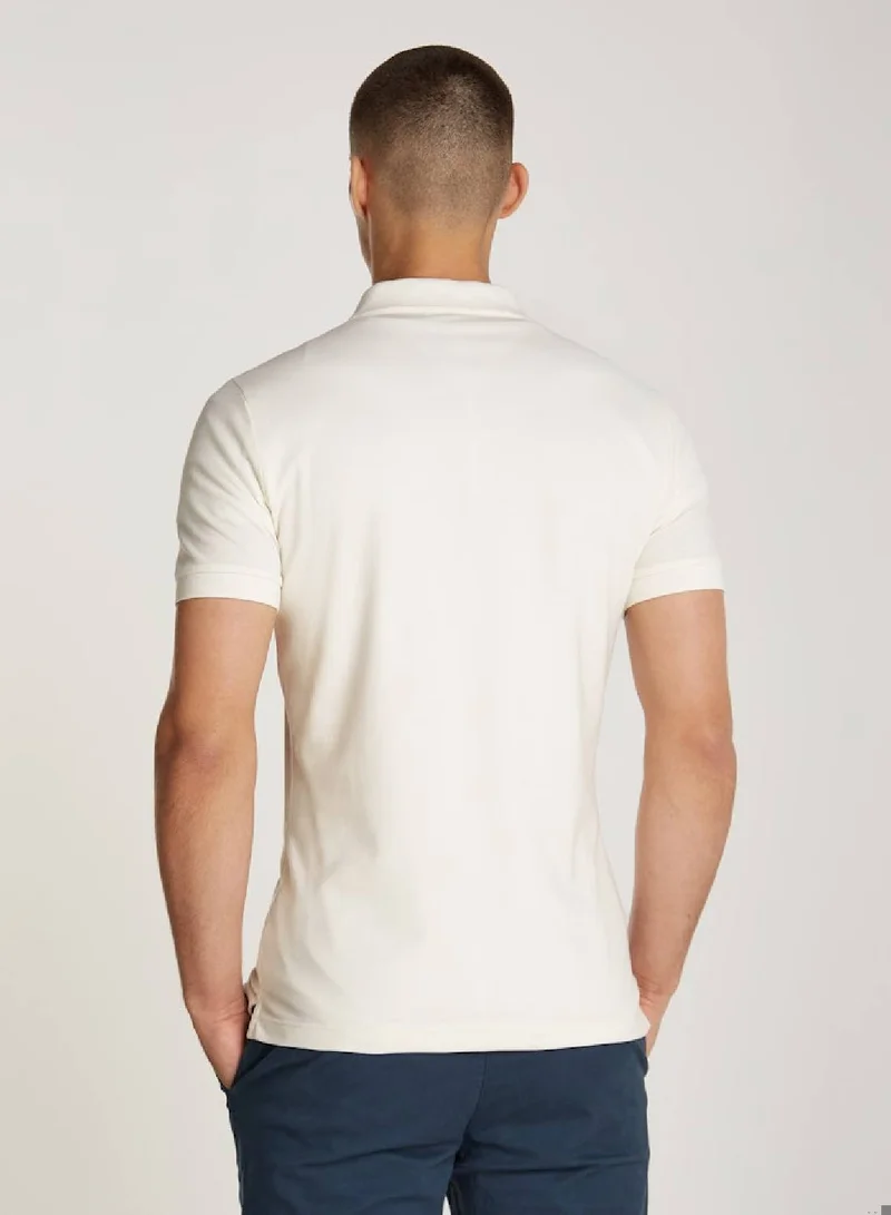 Calvin Klein Jeans Men's Slim Cotton Stretch Polo Shirt - Cotton, White
