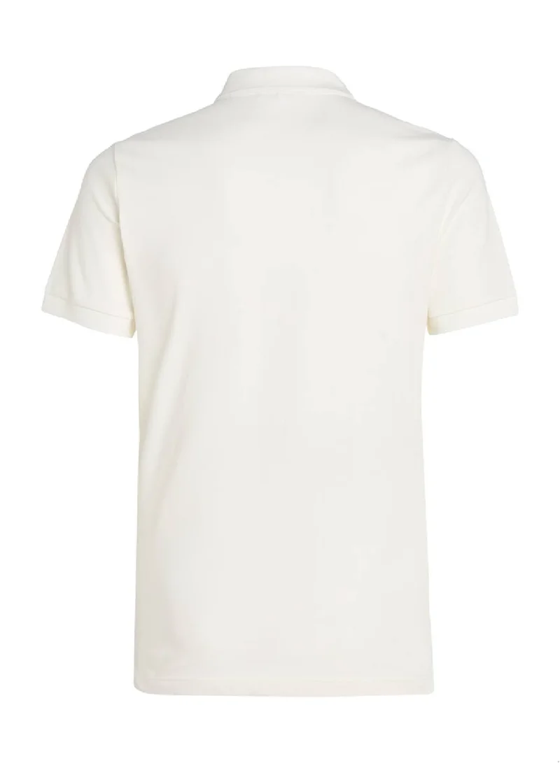 Calvin Klein Jeans Men's Slim Cotton Stretch Polo Shirt - Cotton, White