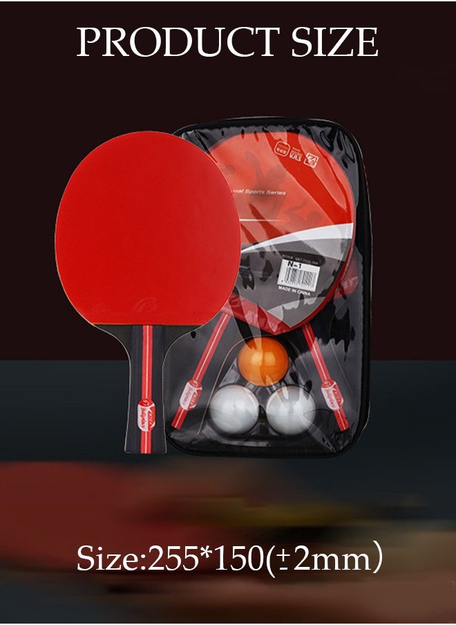 DUNISO - Ping Pong Paddles High Performance Sets with Premium Table Tennis Rackets 3-Star Ping Pong Balls Compact Storage Case Ping Pong Paddle Set with a Storage Bag 2 Ping-pong Bats and 3 Ping-pong Balls - Image 1