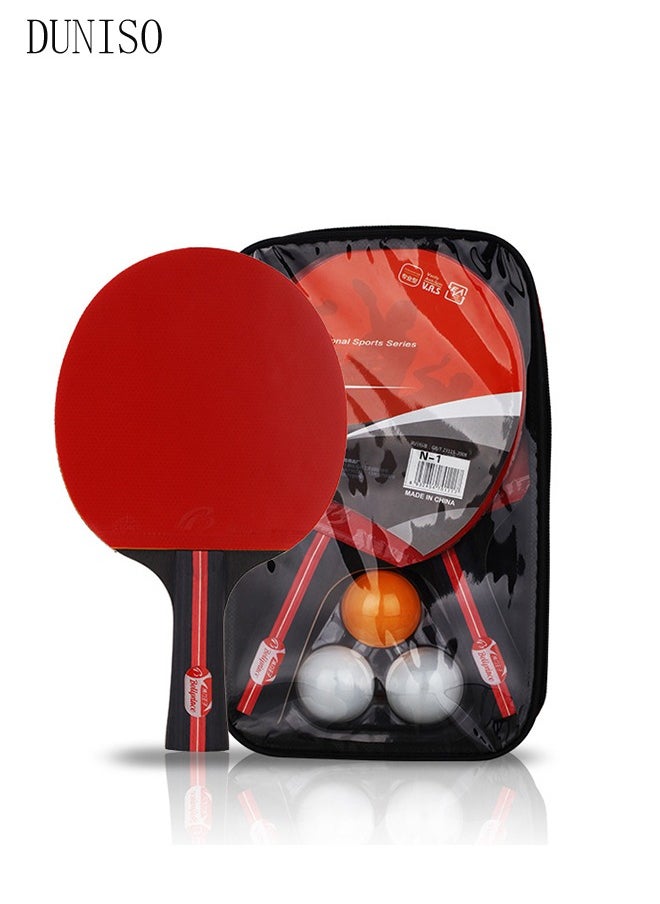 DUNISO - Ping Pong Paddles High Performance Sets with Premium Table Tennis Rackets 3-Star Ping Pong Balls Compact Storage Case Ping Pong Paddle Set with a Storage Bag 2 Ping-pong Bats and 3 Ping-pong Balls - Image 1