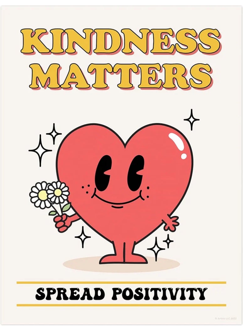 TNESSENTIAL CUTE HEART CANVAS POSTER   KINDESS MATTERS - Image 1