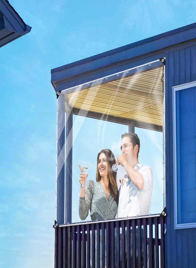 HOLAA Clear Tarp,3x6ft Clear Tarps Heavy Duty Water Resistant with Reinforced Edge,14Mil Thickened Transparent Tear Resistant Water Resistant PVC Vinyl Tarp Enclosure for Patio,Greenhouse Outdoor - Image 2