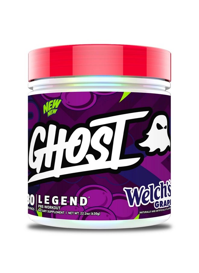 Ghost - Legend V4 Pre-Workout Powder, Welch's Grape - 30 Servings - Pre-Workout for Men & Women with Choline, L-Citrulline, & Beta Alanine for Energy & Focus - Image 1