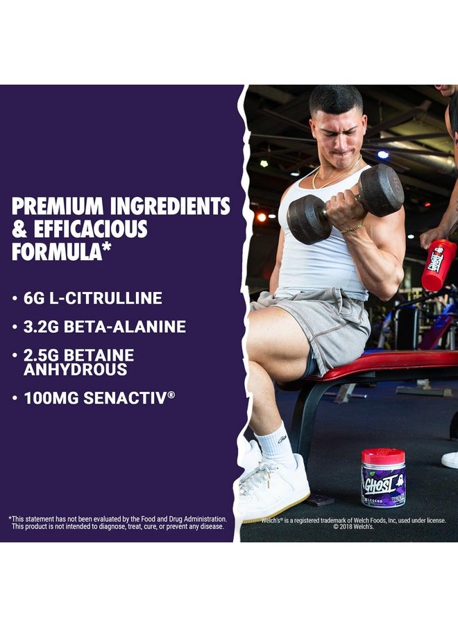 Ghost - Legend V4 Pre-Workout Powder, Welch's Grape - 30 Servings - Pre-Workout for Men & Women with Choline, L-Citrulline, & Beta Alanine for Energy & Focus - Image 1