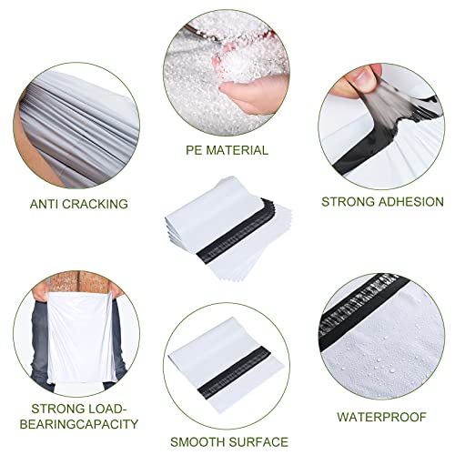 SJPACK 2.5 Mil 12x15.5-inch Poly Mailers Envelopes Bags, White Shipping Bags (100 Bags) - Image 3