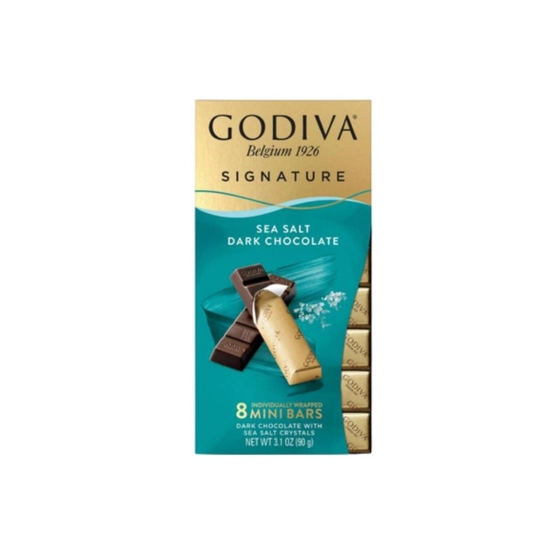 Godiva Belgium 1926 Signature Sea Salt Dark Chocolate Individually Wrapped Bars- 90gms