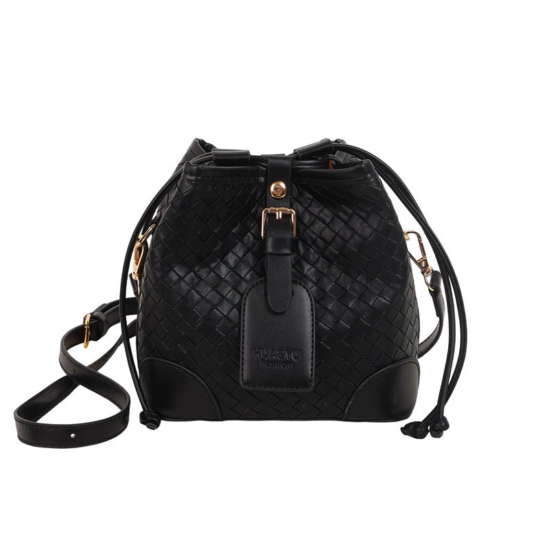 Textured Women'S Bag Woven Bag Crossbody Bag Light Luxury Bucket Bag Design Niche Bag Women'S