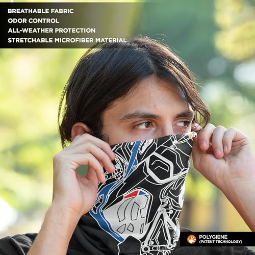 WANDERLOOMS Motorad Maniac Unisex Bandana Mask for Men to Cover Face & Head | Printed Bandana for Men Hair. - Image 5