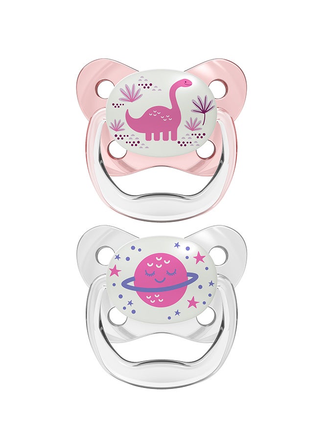Dr. Brown’s Pack Of 2 Prevent Glow In The Dark Butterfly Shield Pacifier 6-18 Months - Image 1