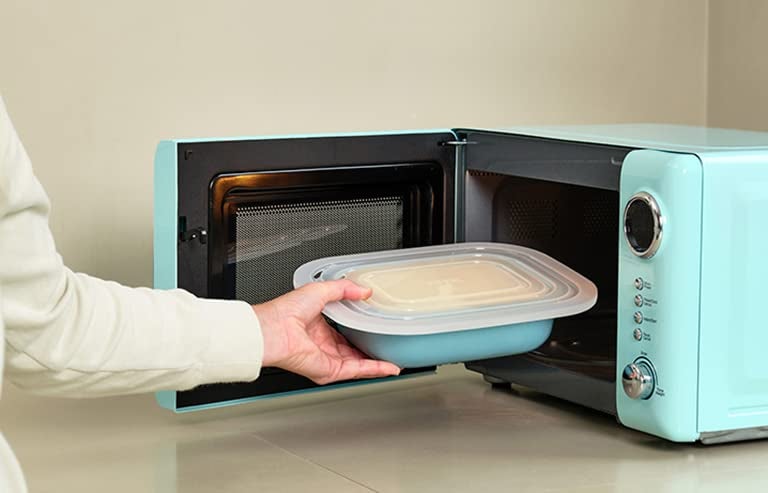 Mepal - Multi Bowl Cirqula Rectangular 3-Part - Food Storage Box with Lid - Airtight Storage Box for Fridge and Microwave - 500 ml  1000 ml & 2000 ml - Nordic Sage - Image 5