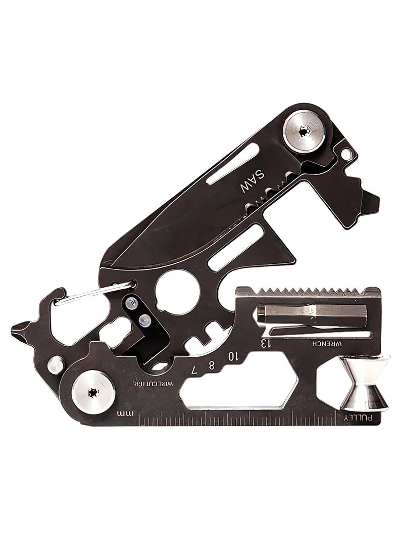 Y&D - 28 in 1 EDC Multi-function Tool, Keychain portable Metal Pocket Tool for men, Wrench Screwdriver, with Wrench, Ruler, Bottle Opene,Urgent Car Window Breaker - Image 1