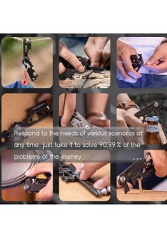 Y&D 28 in 1 EDC Multi-function Tool, Keychain portable Metal Pocket Tool for men, Wrench Screwdriver, with Wrench, Ruler, Bottle Opene,Urgent Car Window Breaker  - Image 2