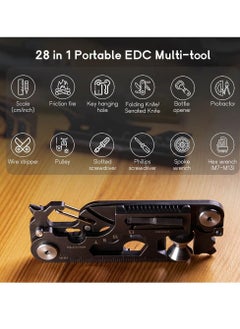 Y&D 28 in 1 EDC Multi-function Tool, Keychain portable Metal Pocket Tool for men, Wrench Screwdriver, with Wrench, Ruler, Bottle Opene,Urgent Car Window Breaker  - Image 3