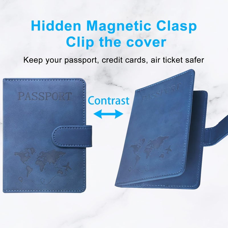 ACdream Passport Holder for Travel Essentials, Rfid Blocking Passport Wallet Cover Case for Travel Must Haves Accessories, Book Holders for Women/Men, Navy Blue - Image 5