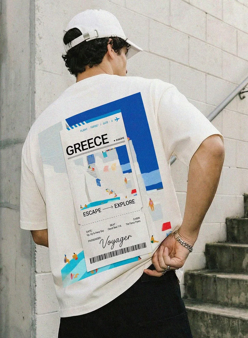 Dennis Lingo White 100% Cotton Printed Regular Fit T-Shirt For Men