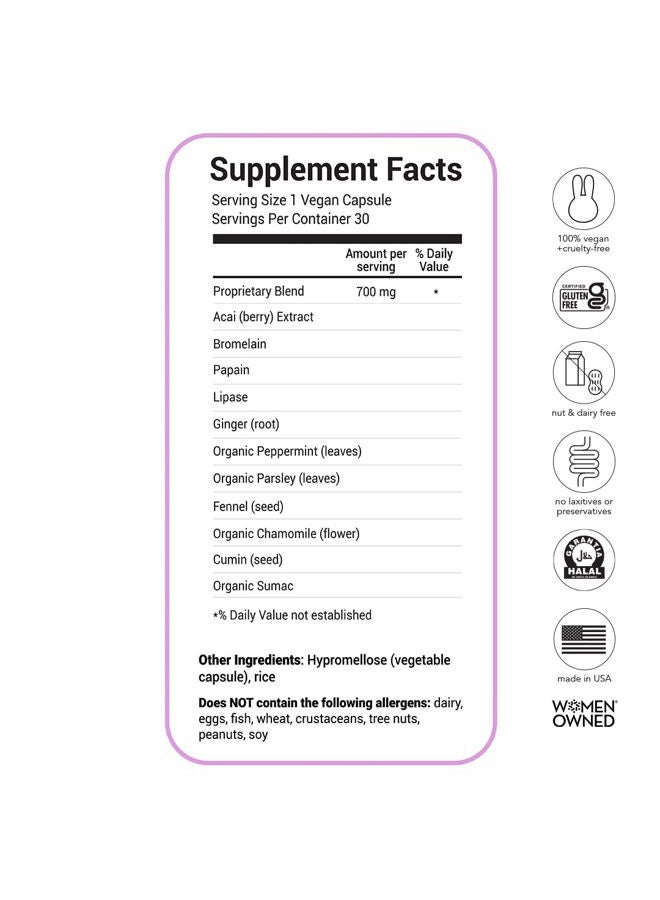 HAIRTAMIN BLOATamin - Vegan Synergistic Blend | Bloating Relief Supplement Capsule | Men & Women | Digestive Enzymes for Bloating Relief, Gas Stomach Pain, Water Retention, and Discomfort (1-Pack) - Image 5