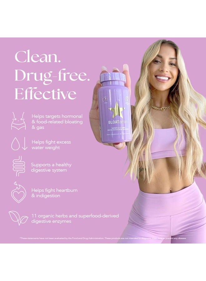 HAIRTAMIN BLOATamin - Vegan Synergistic Blend | Bloating Relief Supplement Capsule | Men & Women | Digestive Enzymes for Bloating Relief, Gas Stomach Pain, Water Retention, and Discomfort (1-Pack) - Image 2