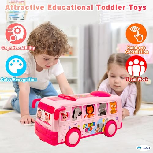 FunBlast Pink-B Mini Bus Toy - Pull Back Bus Toy for Kids, Boys & Girls Aged 3+ - Image 5