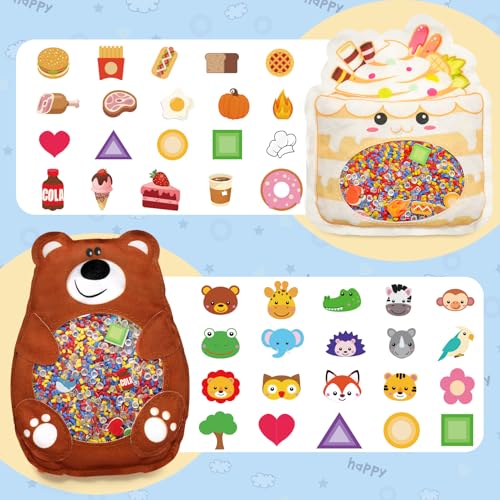 Joyreal Hide and Seek Busy Bag- 3 Pack Seek and Find Hidden Object Game, Sensory Hidden Object Search Problem Solving Travel Game for Kids 3+, Including Alphabet, Food, Fish, Animal - Image 4