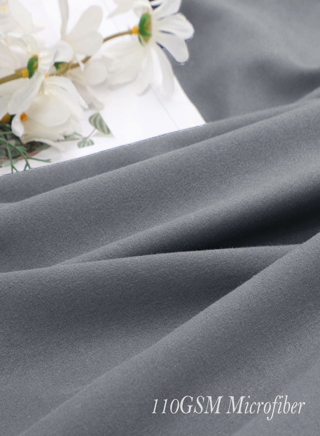 PiccoCasa Ruffled Pillow Shams Set of 2, Soft Breathable Pillow Covers with Envelope Closure, 100% Brushed Microfiber Pillow Case Standard Dark Gray - Image 4
