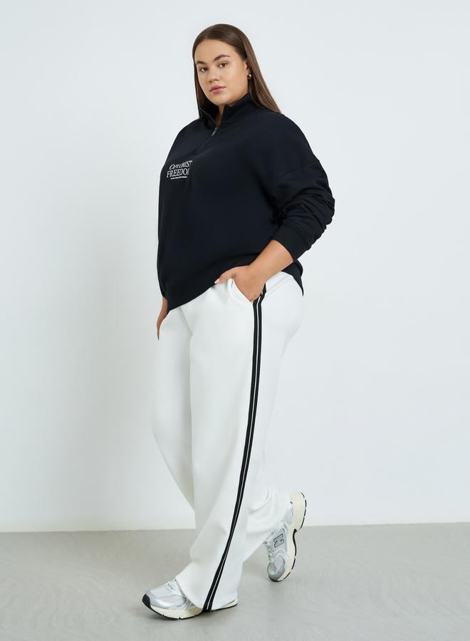 ستايلي بنطال جوغر أوف وايت بقصة مريحة، مقاس كبير - Image 1