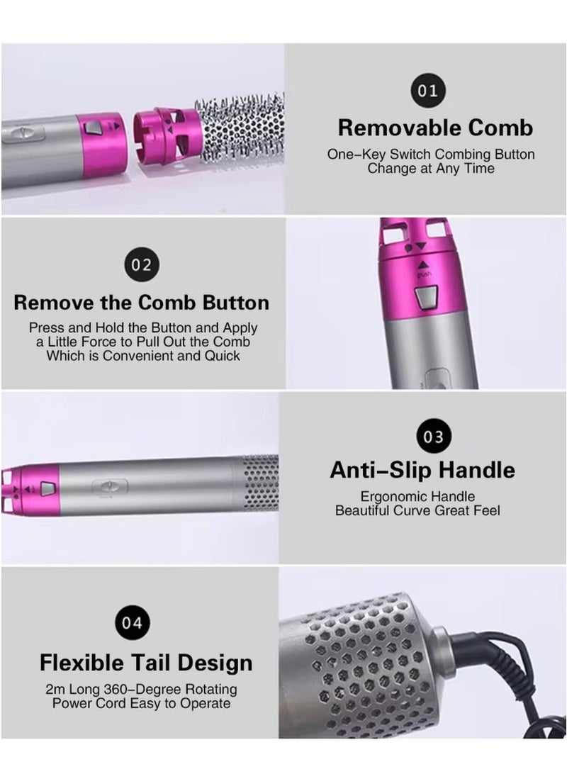 عام Multifunctional 5-in-1 Hair Dryer, Hair Straightening Comb Curling Brush, Negative Ion Salon Hot Air Styler and Styling Tool Set for Drying Combing, Curling, Blow Drying and Straightening, Prevent H - Image 4