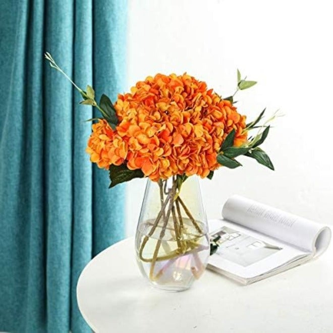 Kisflower 6-Piece Silk Hydrangea Artificial Flower Bouquet - Realistic White Hydrangeas for Wedding, Party, Office & Home  Decor - Image 4