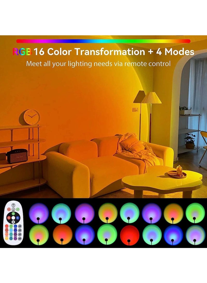 SYOSI Sunset Lamp Projection, 16 Colors Changing Lamp Projector Rainbow Night Light Sunlight Lamp Room Decor 360 Degree Rotation for Decorations - Image 2