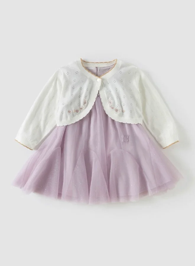 ديف اند بيلا فستان تول للبنات بتفاصيل فراشات