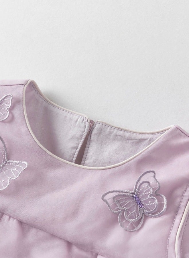 Dave & Bella Girls Butterfly Applique Tulle Dress - Image 4