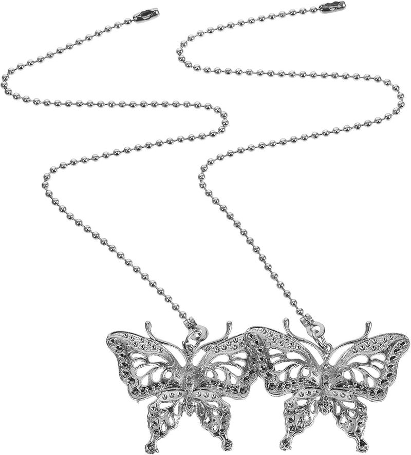 WOONEKY 2Pcs Decorative Ceiling Fan Pull Chains Butterfly Pendant Extenders for Lamp Cord Switch and Versatile Pull Chain Light Fixtures with Easy Installation - Image 1